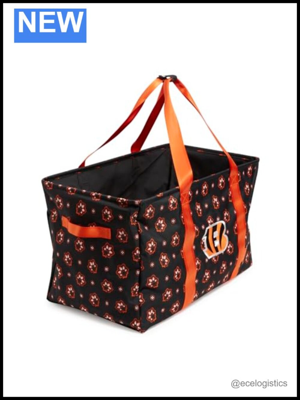 Large Recycled Polyester Car Tote with Shoulder Straps, Slip Pocket